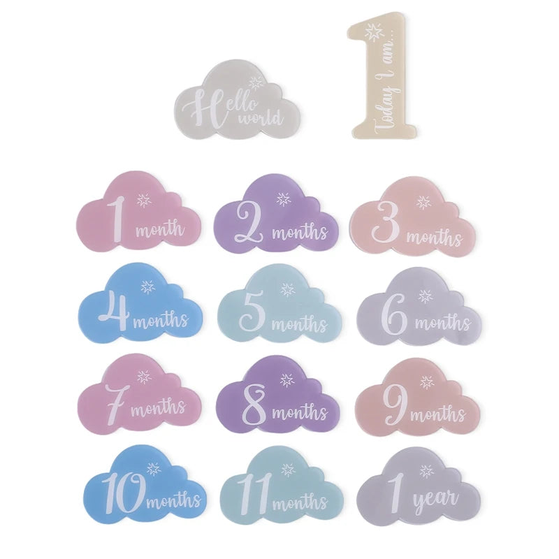 Wooden Monthly Milestone Card Set Newborn to 1 Year