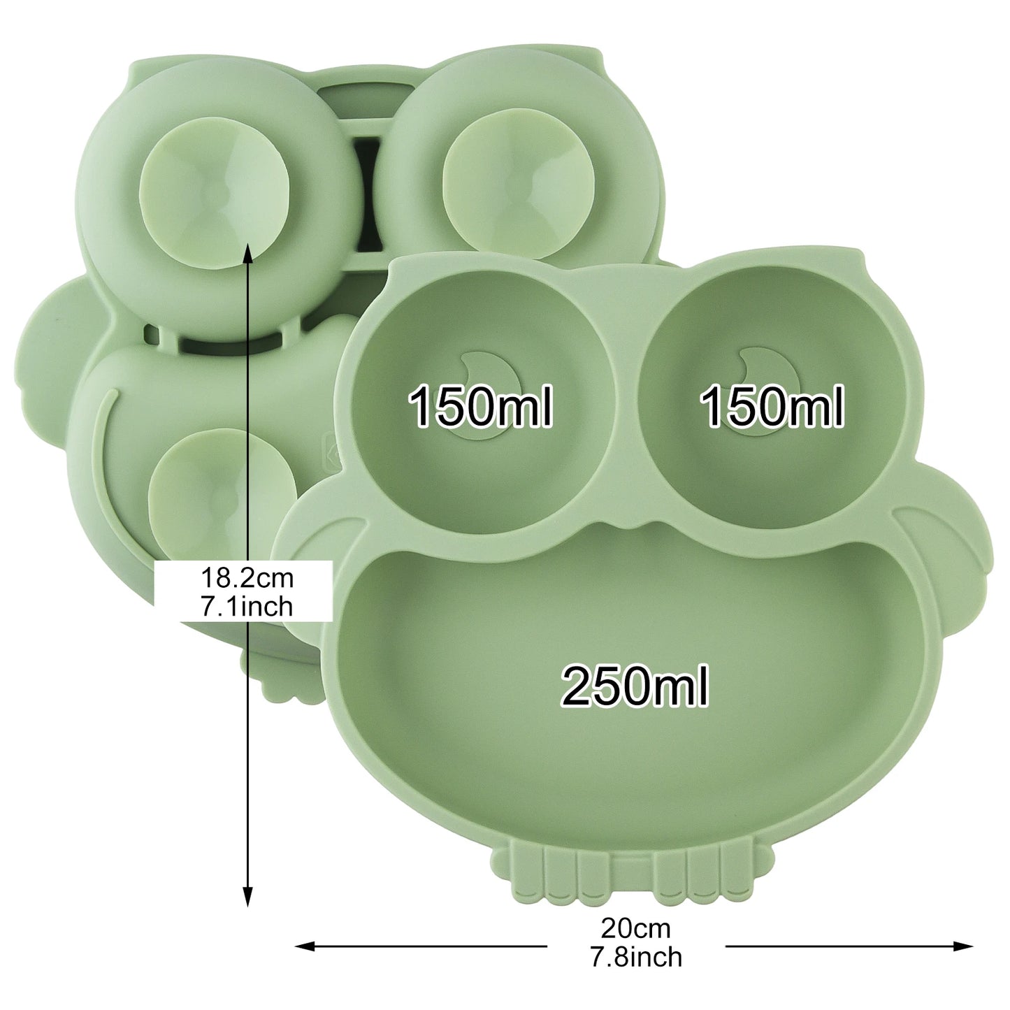 Owl Plates Silicone Baby