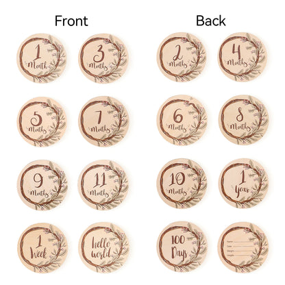 Wooden Monthly Milestone Cards – Celebrate 1-12 Months Beautifully