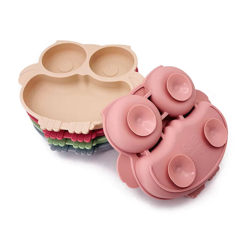 Owl Plates Silicone Baby
