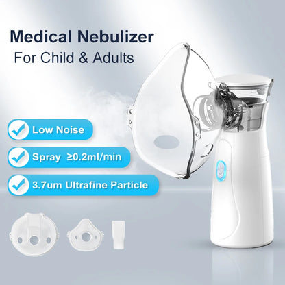 Mini Portable Nebulizer Inhaler – Quiet Mist for Fast Breathing Relief