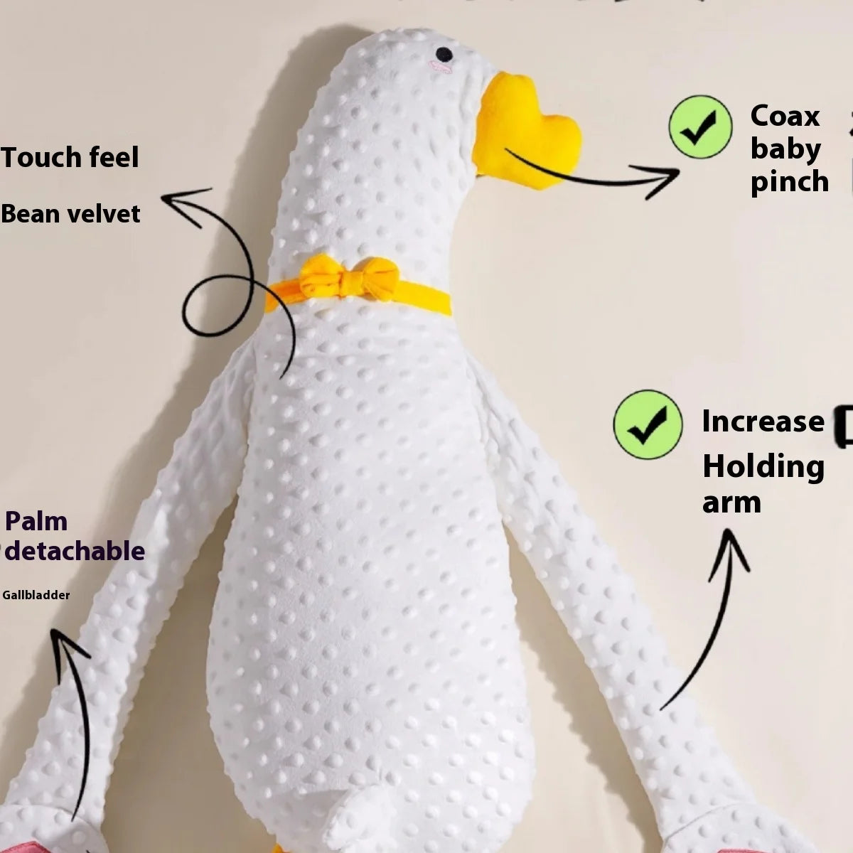 Big White Goose Baby Pillow