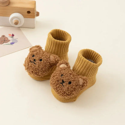Cartoon Bear Baby Socks – Warm, Cute & Cozy Anti-Slip Indoor