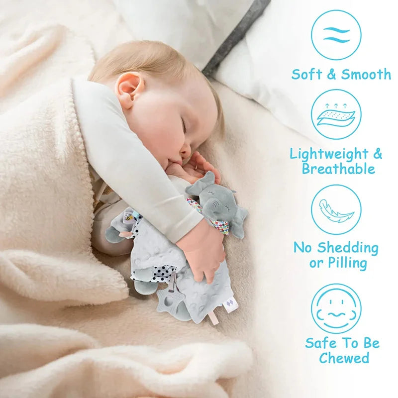 Personalized Baby Security Blanket with Silicone Teethe