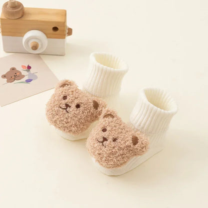 Cartoon Bear Baby Socks – Warm, Cute & Cozy Anti-Slip Indoor