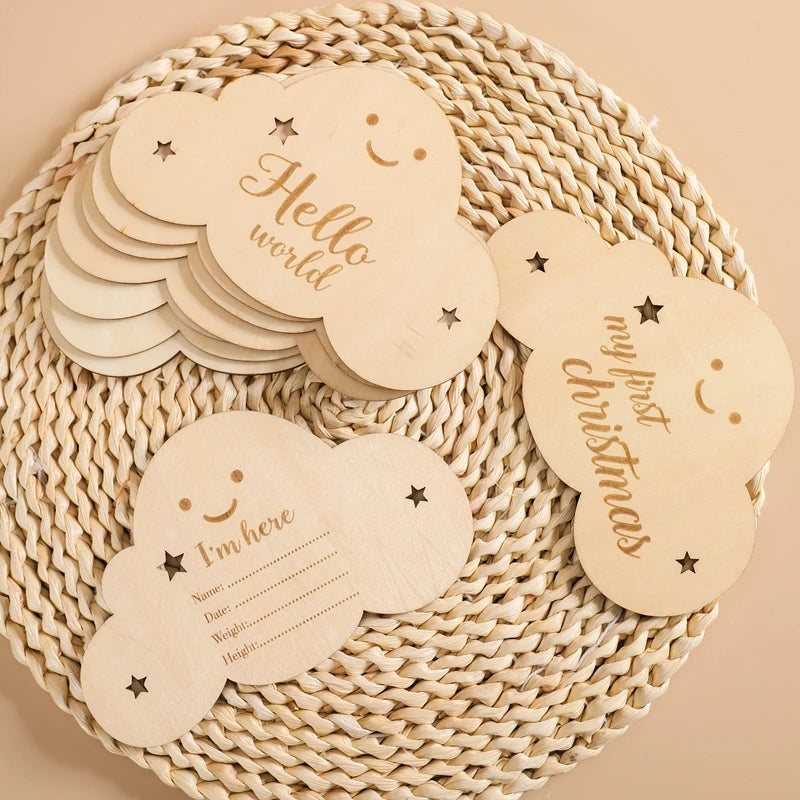 Wooden Monthly Milestone Card Set Newborn to 1 Year