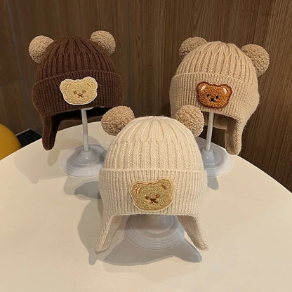 Baby Wool Hat with Bear Ears – Warm, Cozy & Adorable Winter Beanie
