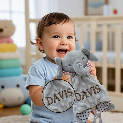 Personalized Baby Security Blanket with Silicone Teether – Comfort Toy for Teething Relief