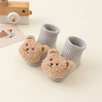 Cartoon Bear Baby Socks – Warm, Cute & Cozy Anti-Slip Indoor