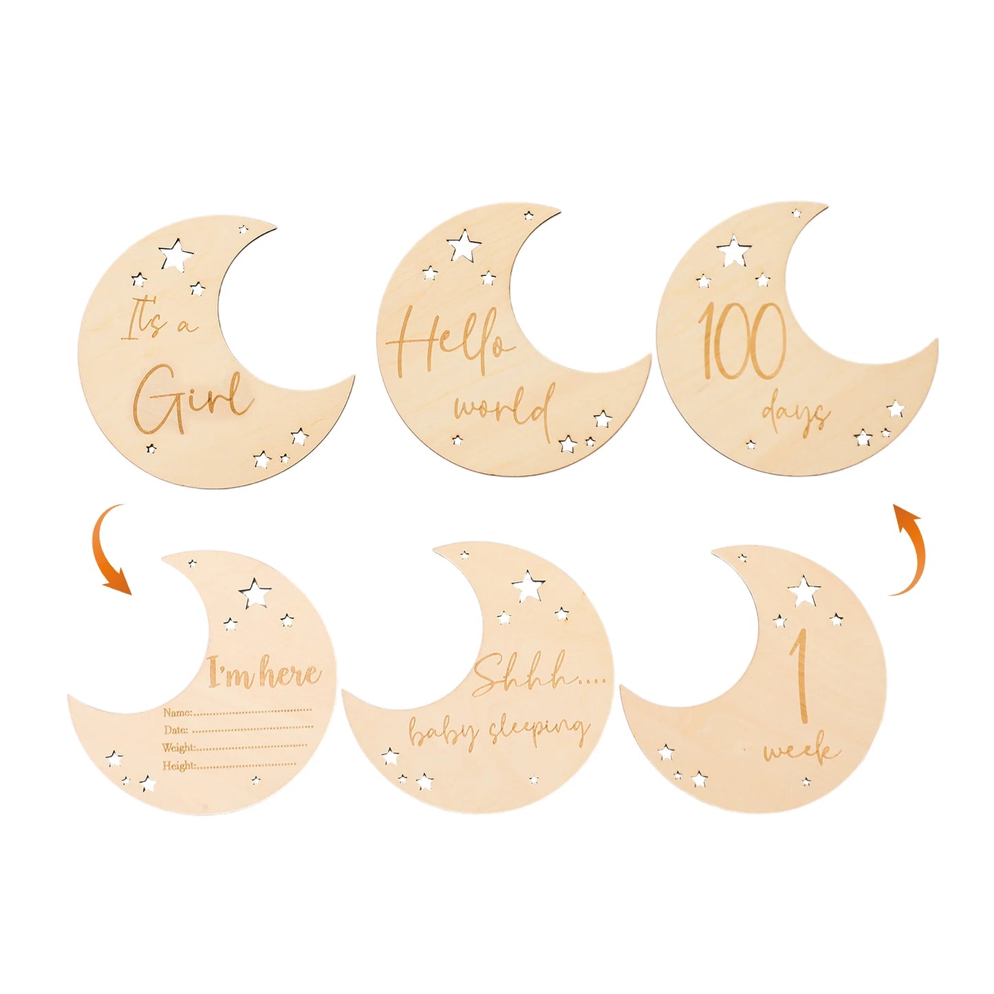 Wooden Monthly Milestone Card Set Newborn to 1 Year