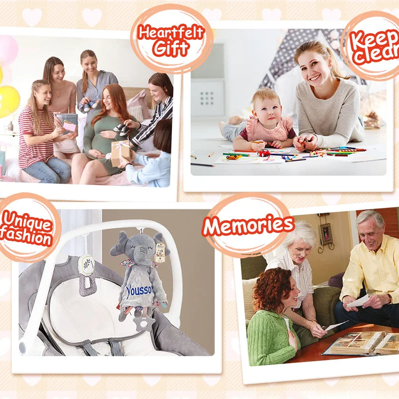 Personalized Baby Security Blanket with Silicone Teethe