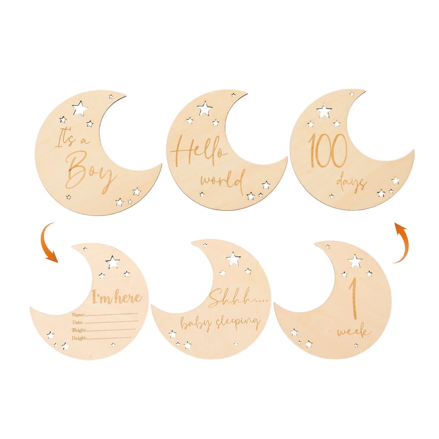 Wooden Monthly Milestone Card Set Newborn to 1 Year