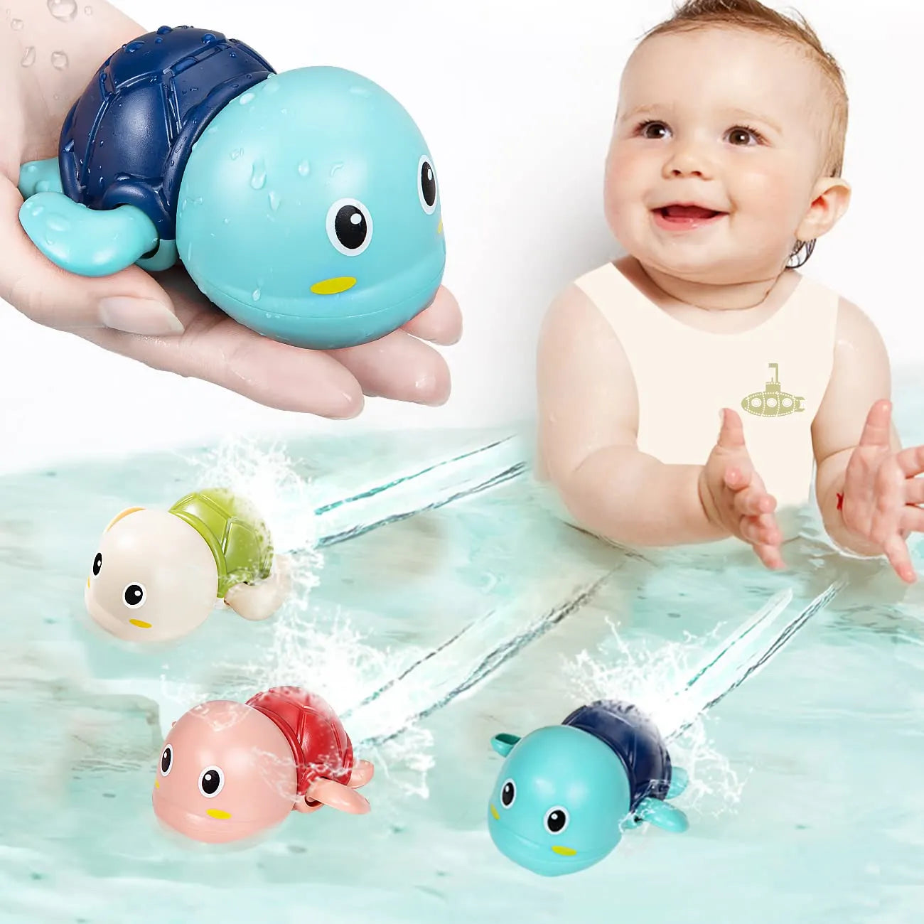 Swimming Turtle Bath Toys For Baby Tolder