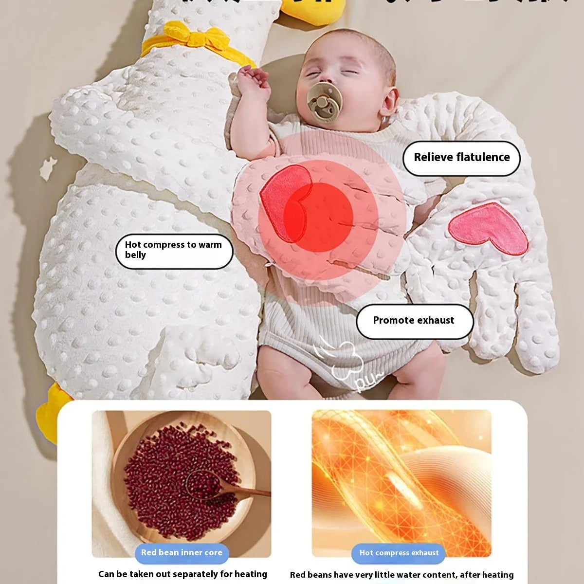 Big White Goose Baby Pillow
