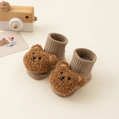 Cartoon Bear Baby Socks – Warm, Cute & Cozy Anti-Slip Indoor