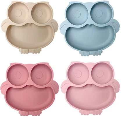 Owl Baby Plates Silicone – Gentle Feeding, Safe Grip