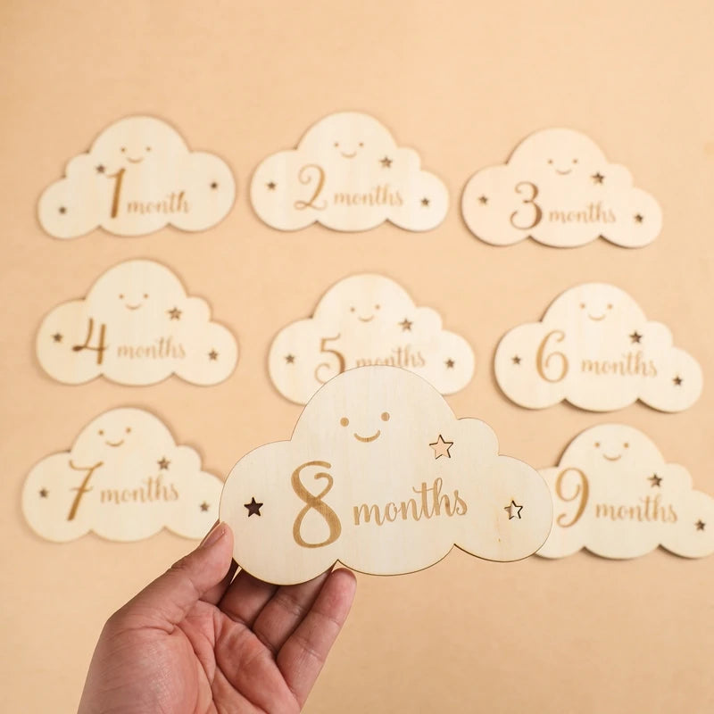 Wooden Monthly Milestone Card Set Newborn to 1 Year