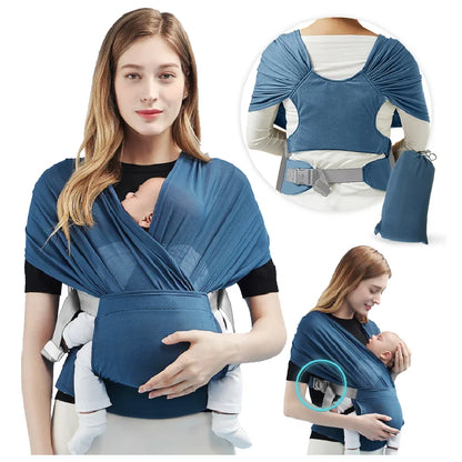 Wrap Baby Carrier – Hands-Free Bonding & Ergonomic Support Breathing Fabric